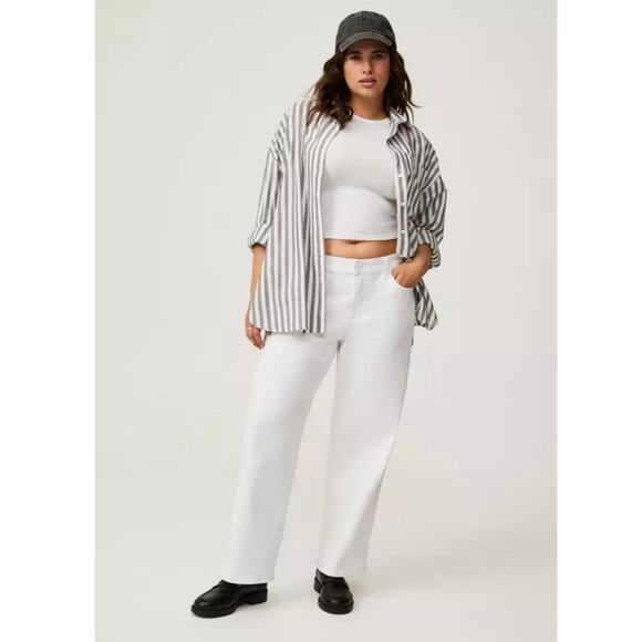 torrid Denim - Torrid‎ Cotton White Perfect Wide Leg Vintage Stretch Mid Rise Jeans Size 10T